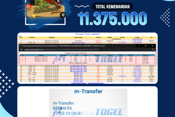 bukti pembayaran totomacau