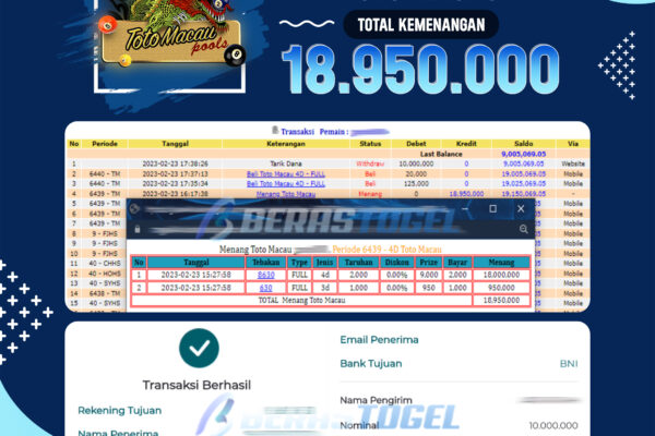 BUKTI PEMBAYARAN BERASTOGEL TOTOMACAU