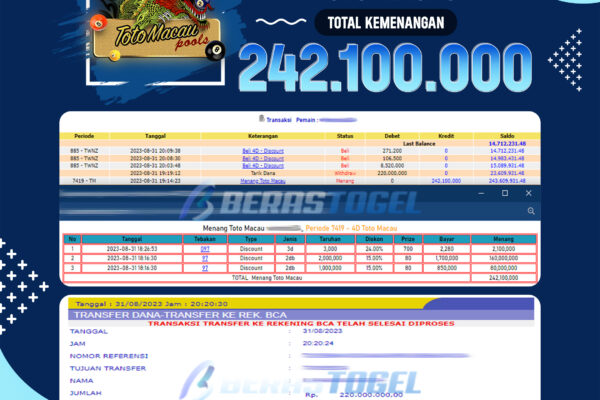 BUKTI JACKPOT BERASTOGEL TOGEL