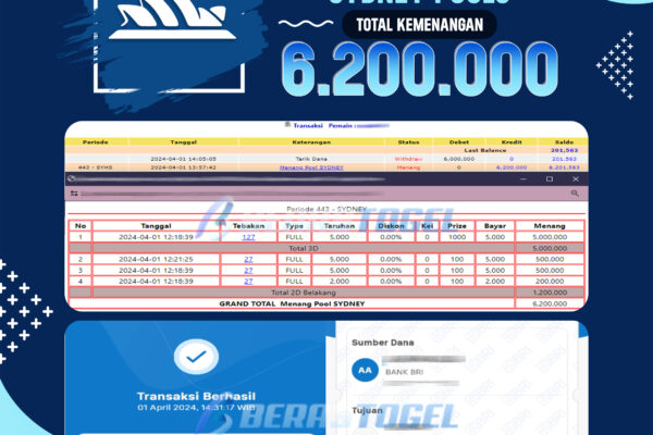 BUKTI JACKPOT BERASTOGEL TOGEL