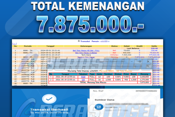 BUKTI JACKPOT BERASTOGEL TOGEL