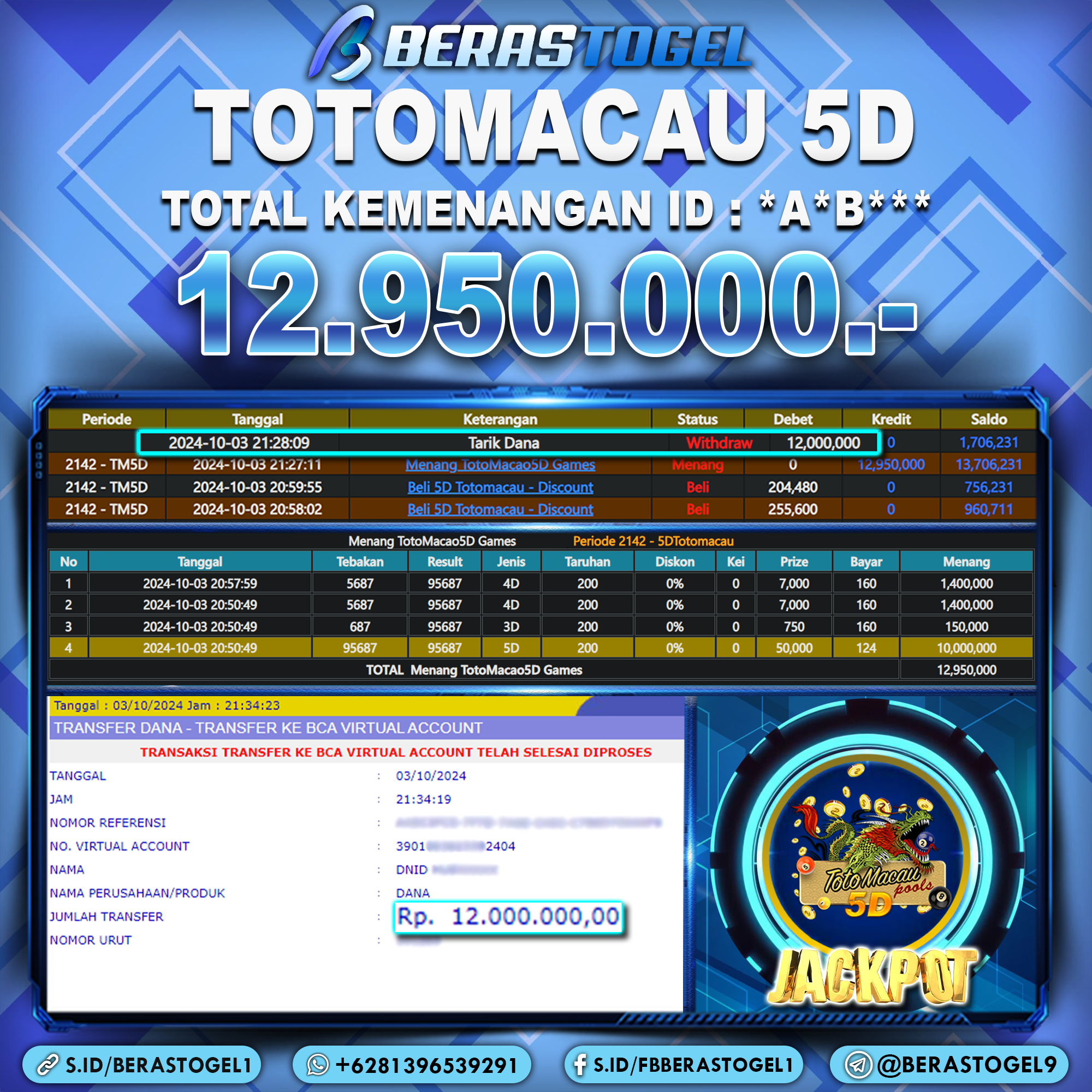 BUKTI JACKPOT BERASTOGEL TOGEL