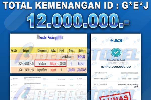 BUKTI JACKPOT BERASTOGEL SLOT