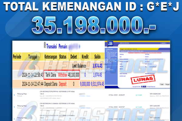 BUKTI JACKPOT BERASTOGEL SLOT