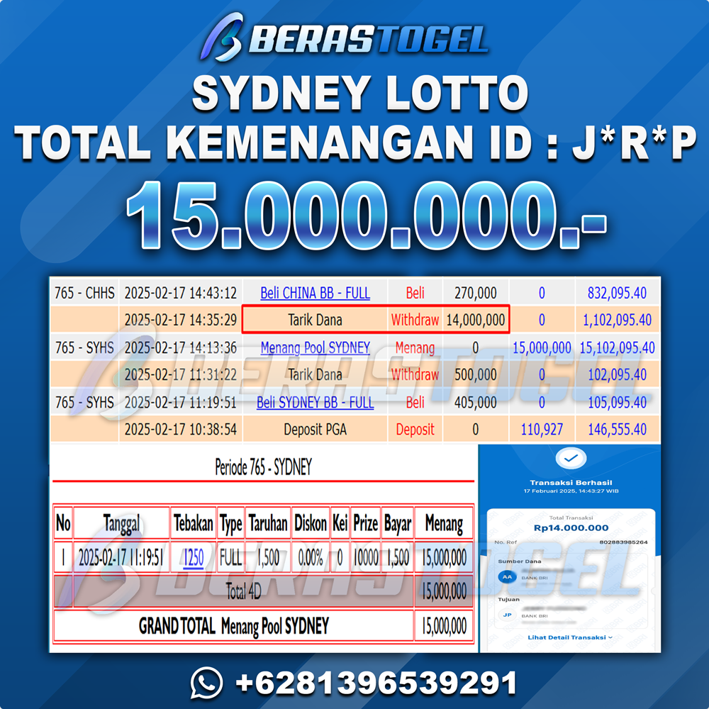 BUKTI JACKPOT BERASTOGEL TOGEL