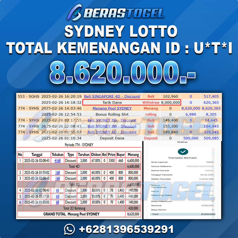 BUKTI JACKPOT BERASTOGEL TOGEL