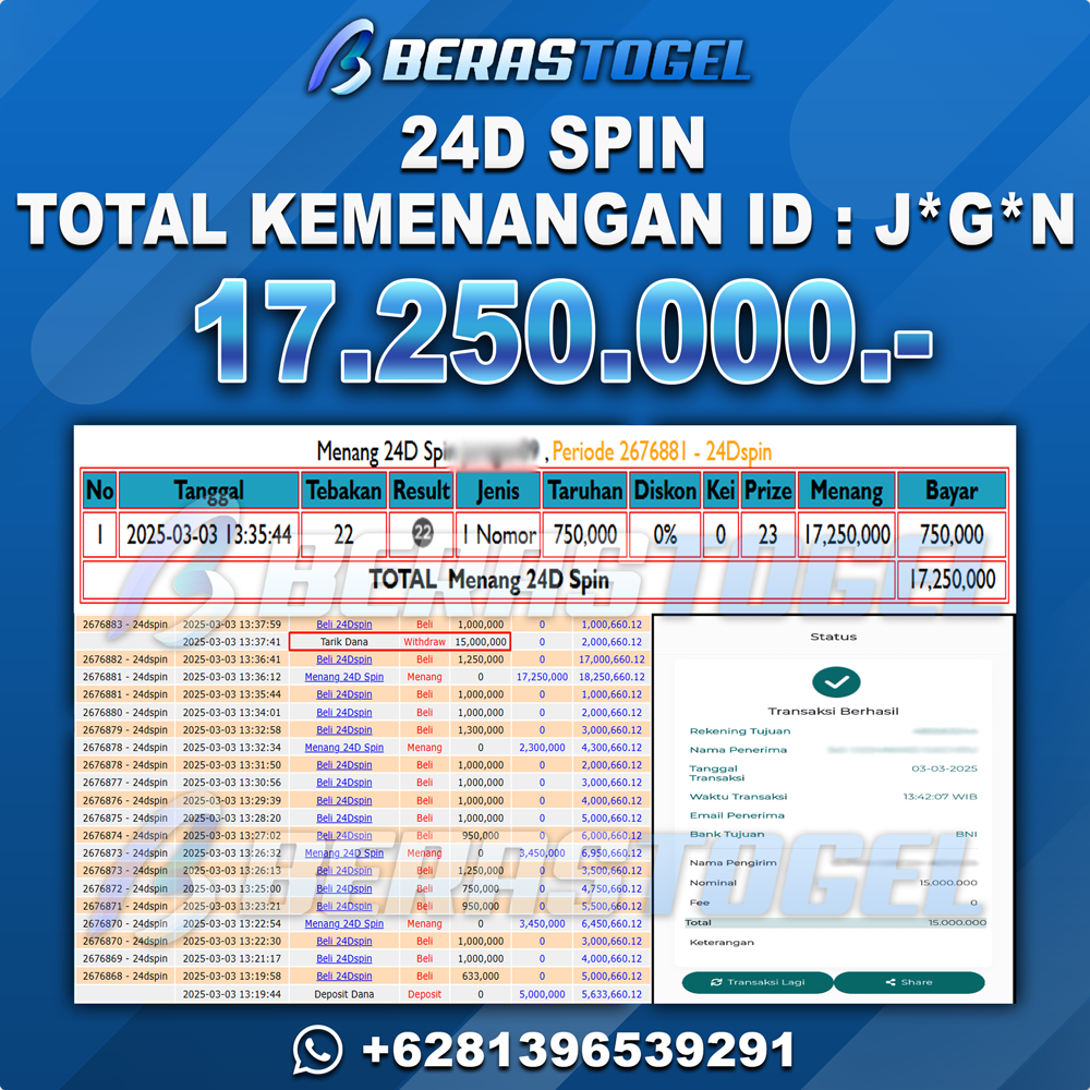 BUKTI JACKPOT BERASTOGEL CASINO