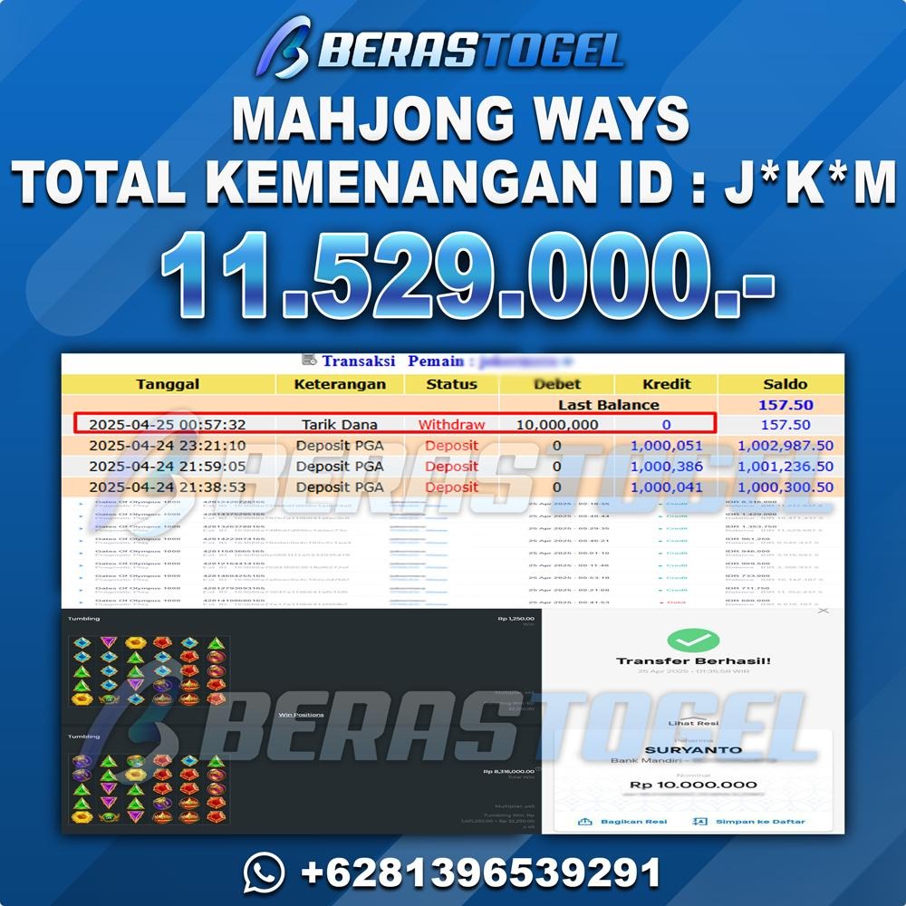 BUKTI JACKPOT BERASTOGEL SLOT