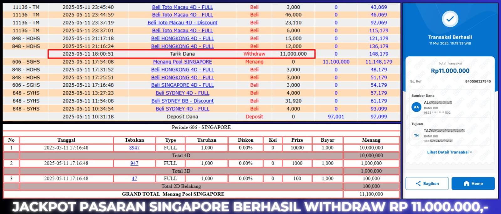BUKTI JACKPOT BERASTOGEL TOGEL