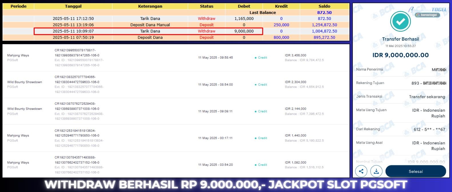 BUKTI JACKPOT BERASTOGEL SLOT