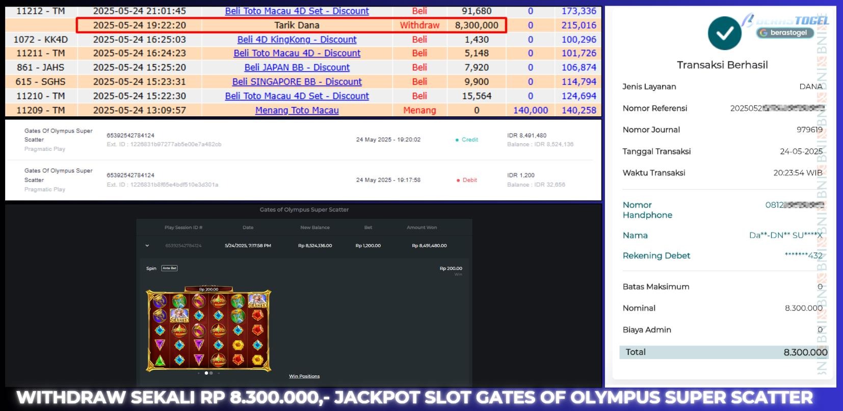 BUKTI JACKPOT BERASTOGEL SLOT