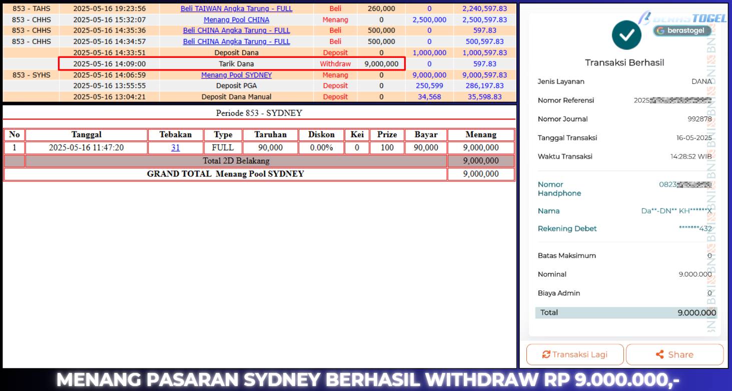 BUKTI JACKPOT BERASTOGEL TOGEL