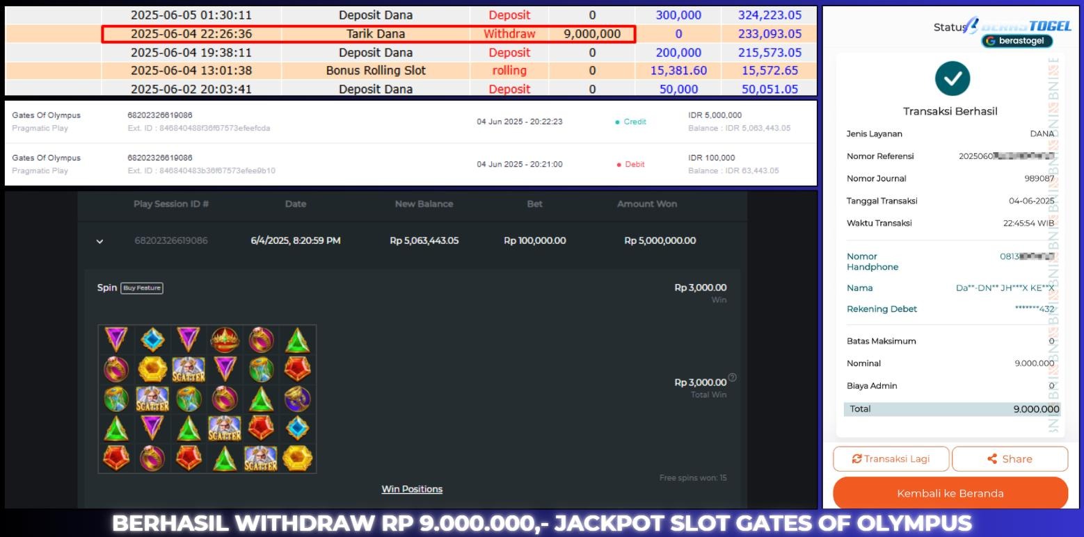 BUKTI JACKPOT BERASTOGEL SLOT