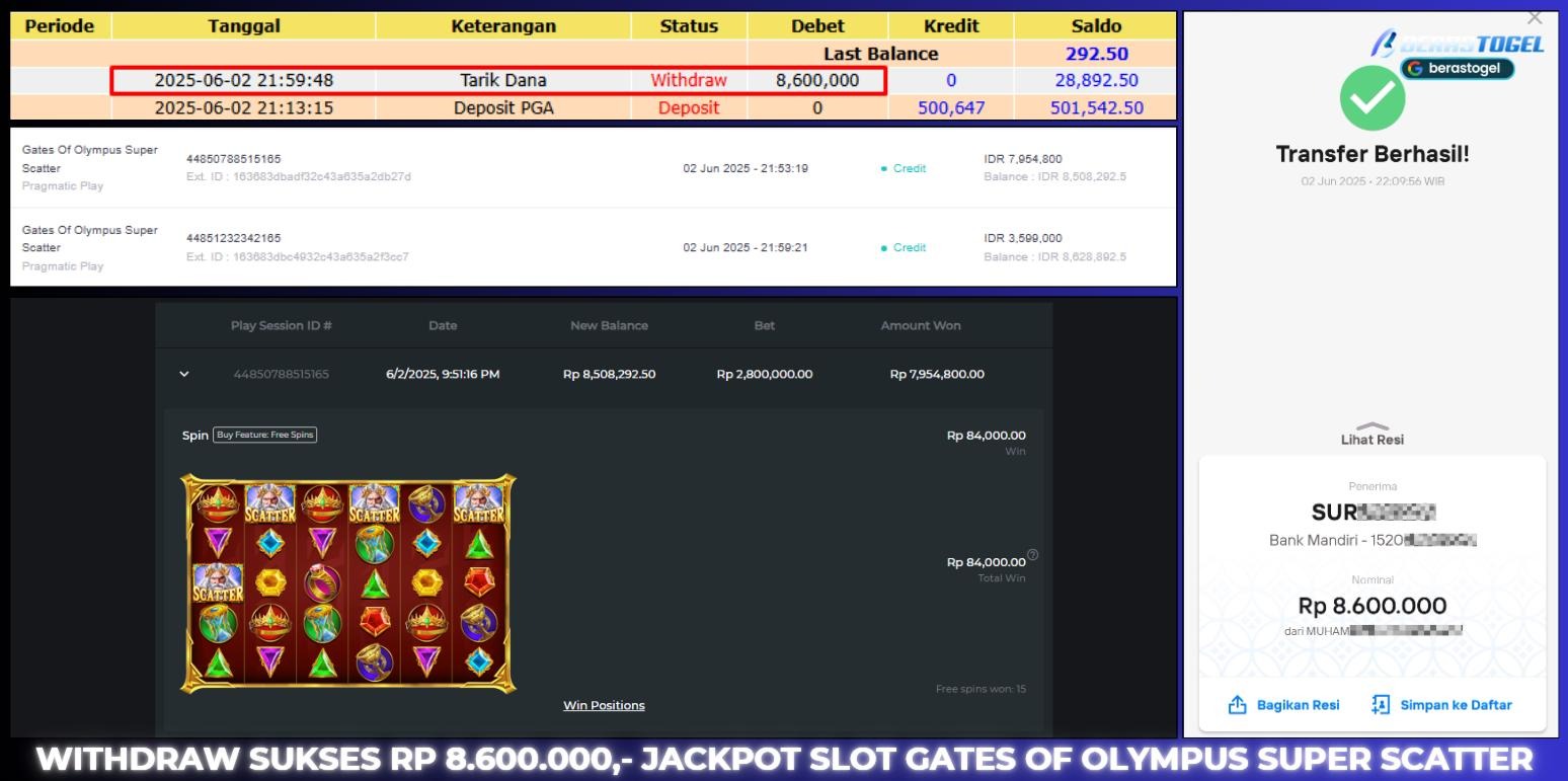 BUKTI JACKPOT BERASTOGEL SLOT