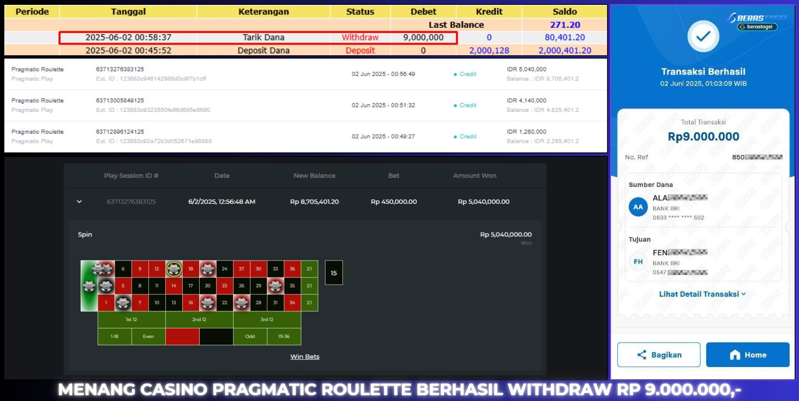 BUKTI JACKPOT BERASTOGEL CASINO