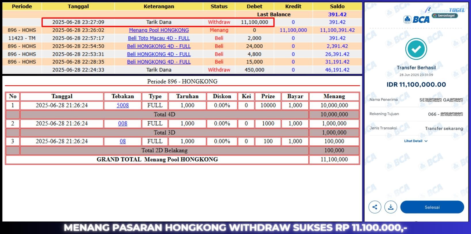 BUKTI JACKPOT BERASTOGEL TOGEL