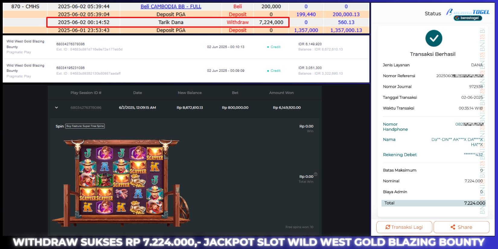 BUKTI JACKPOT BERASTOGEL SLOT