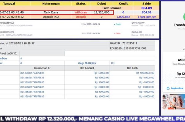 JP CASINO BERASTOGEL KEMENANGAN : PPLD PP LIVE MEGAWHEEL RP. 12.320.000 BUKTI JACKPOT BERASTOGEL LIVE CASINO