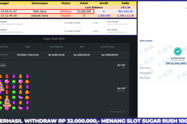 BUKTI JACKPOT BERASTOGEL SLOT