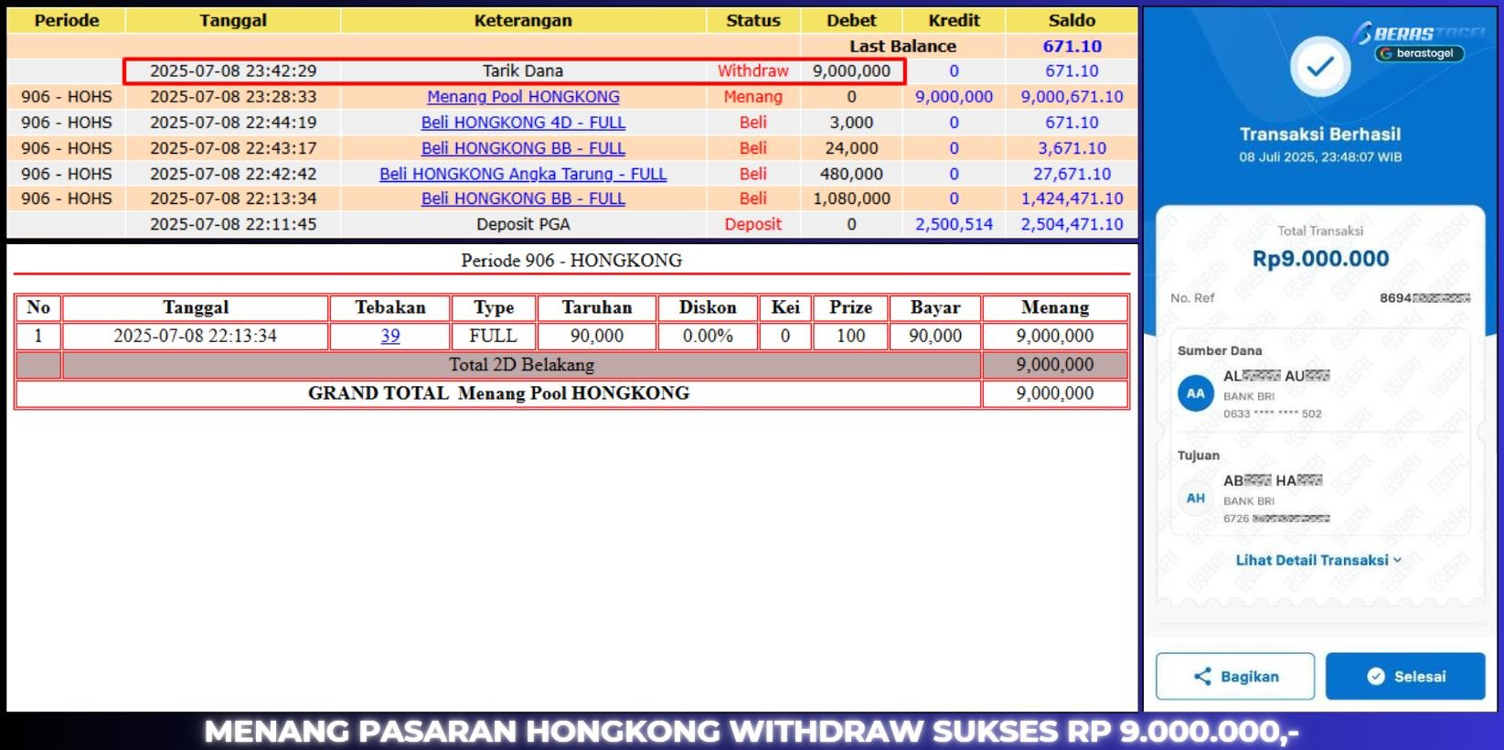 BUKTI JACKPOT BERASTOGEL TOGEL