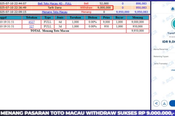 JACKPOT KEMENANGAN BUKTI BERASTOGEL : TOTOMACAU4D RP. 9.000.000 BUKTI JACKPOT BERASTOGEL TOGEL