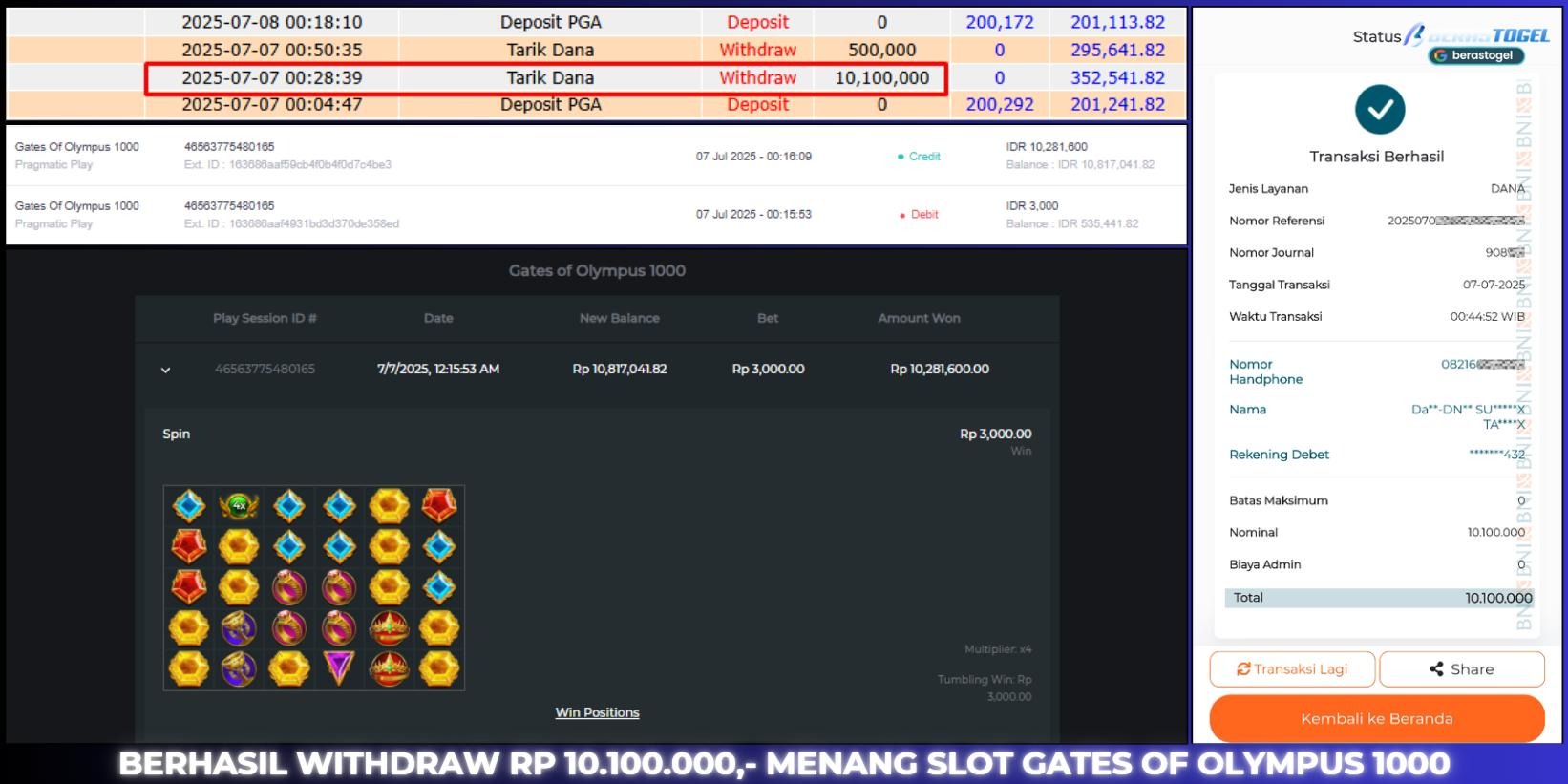 BUKTI JACKPOT BERASTOGEL SLOT