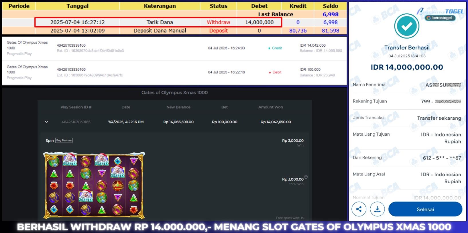 BUKTI JACKPOT BERASTOGEL SLOT