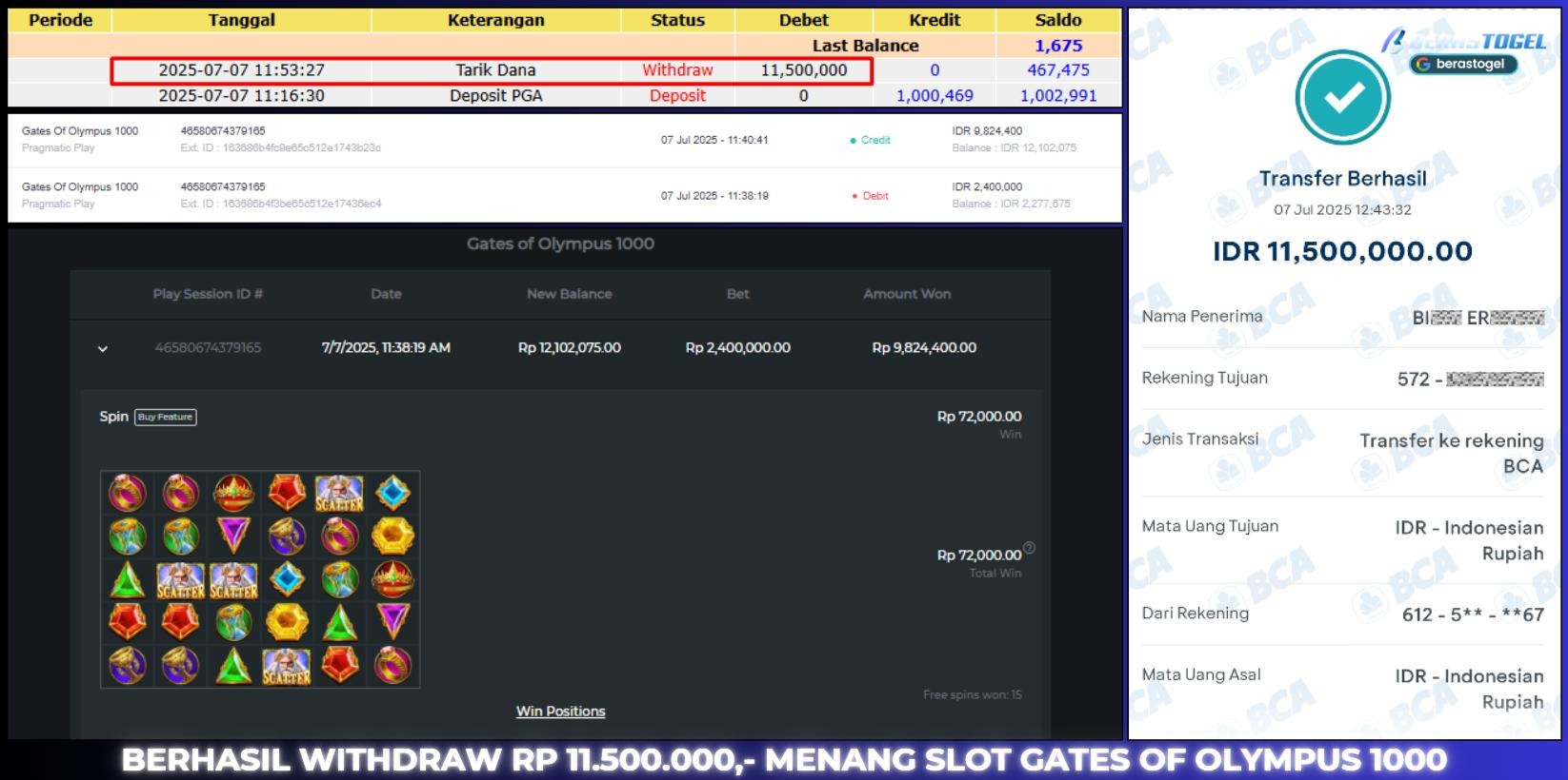 BUKTI JACKPOT BERASTOGEL SLOT