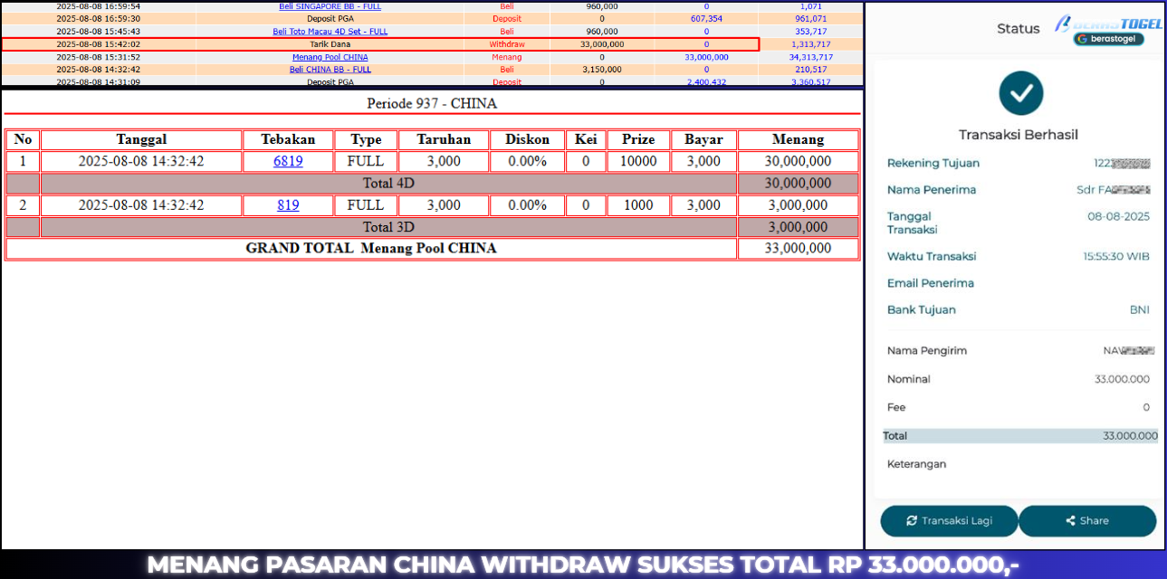 BUKTI JACKPOT BERASTOGEL TOGEL