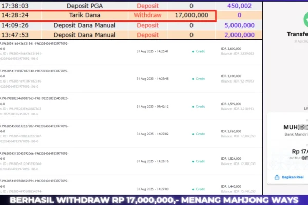 BUKTI GACOR BERASTOGEL CUAN : MAHJONG WAYS RP. 17.000.000 BUKTI JACKPOT BERASTOGEL SLOT