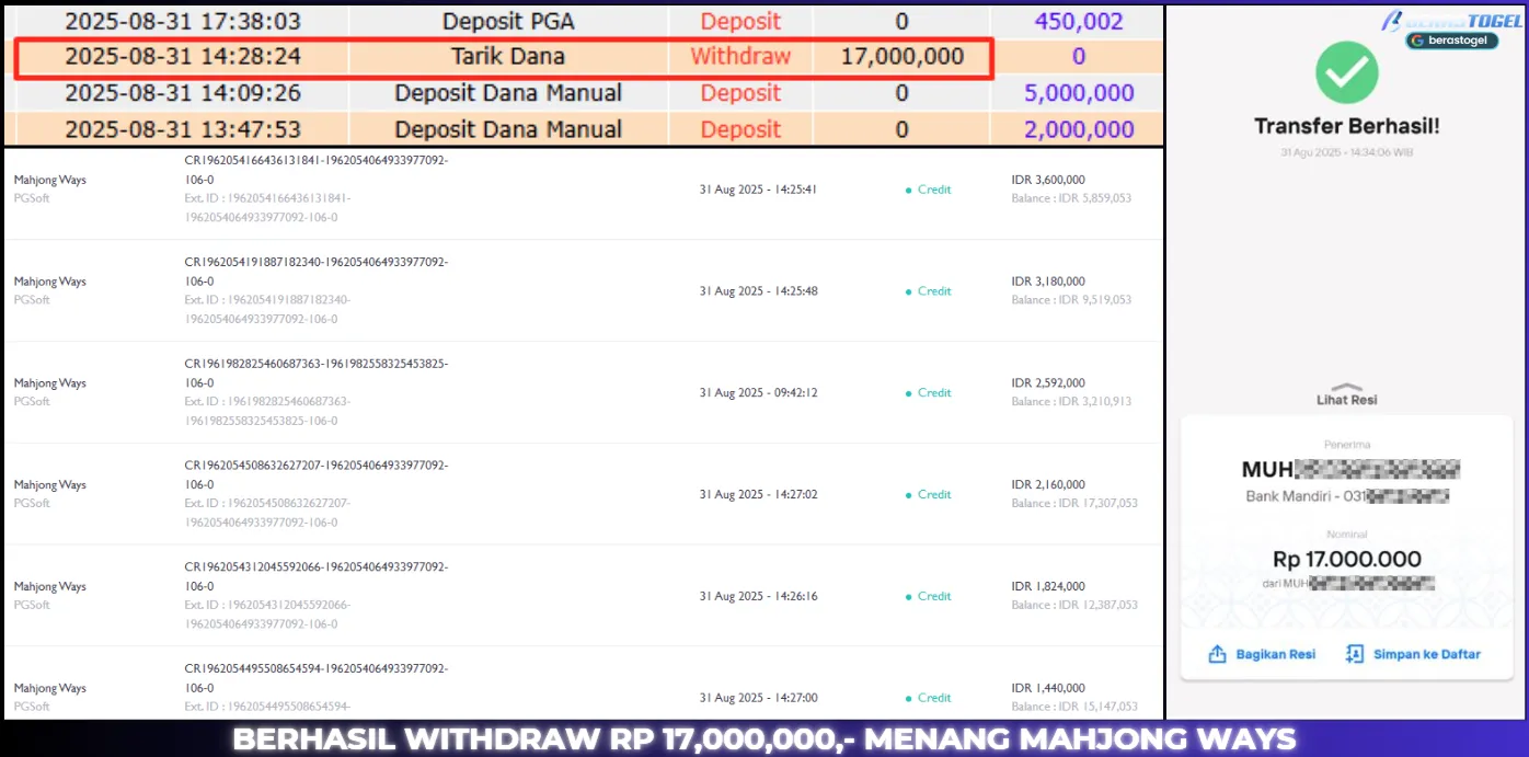 BUKTI JACKPOT BERASTOGEL SLOT