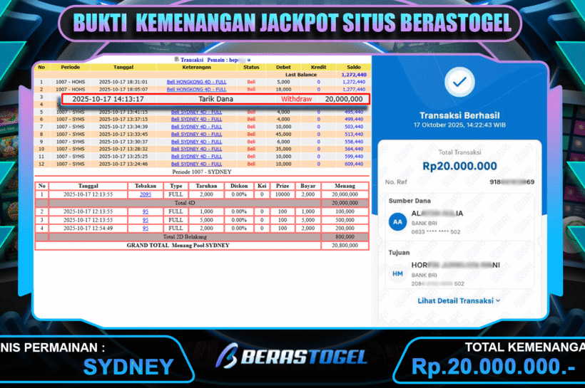 BUKTI JACKPOT BERASTOGEL TOGEL