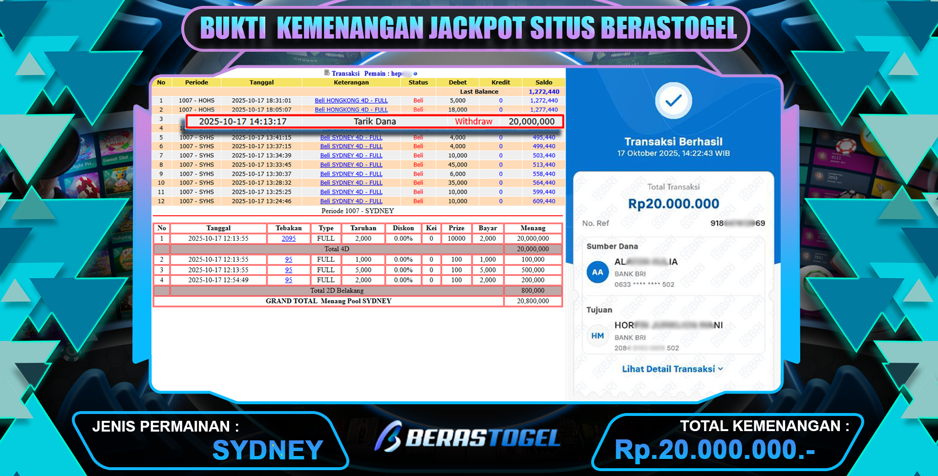 BUKTI JACKPOT BERASTOGEL TOGEL
