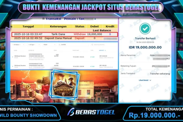BUKTI JACKPOT BERASTOGEL SLOT