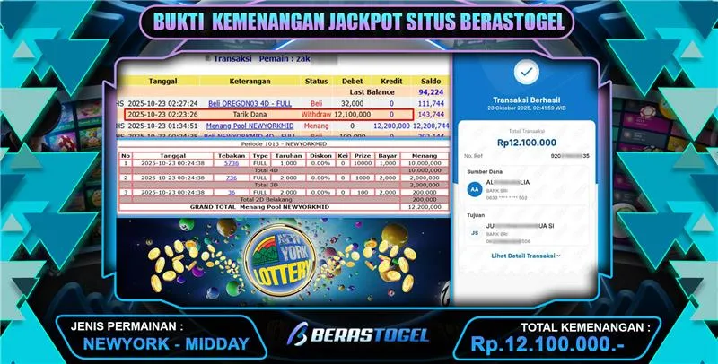 BUKTI JACKPOT BERASTOGEL TOGEL