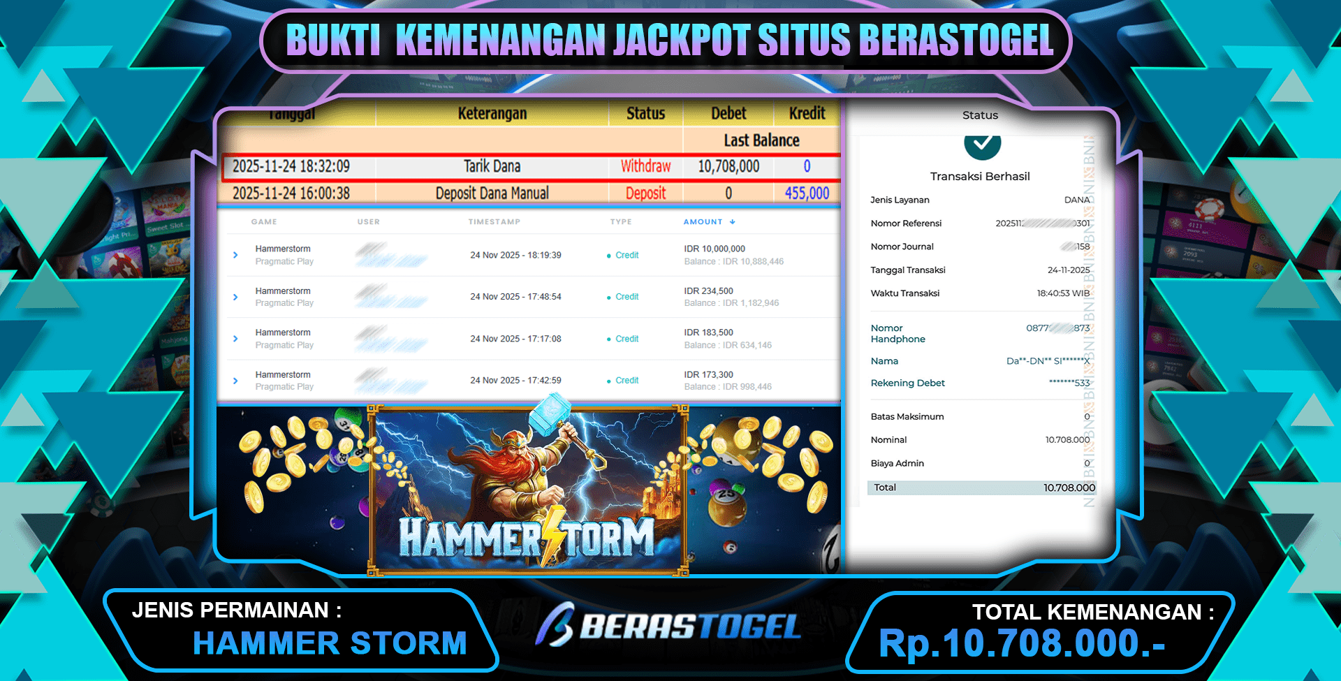 BERASTOGEL SLOT KASIH MENANG