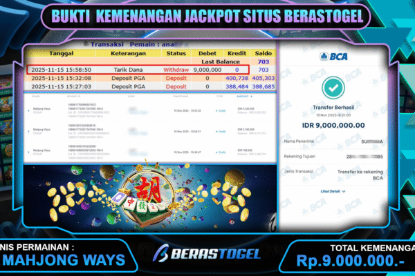Modal Kecil Spin Mahjong Ways BERASTOGEL Kasih JP