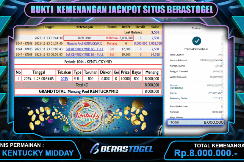 MENANG ANGKA KENTUCKY BERASTOGEL