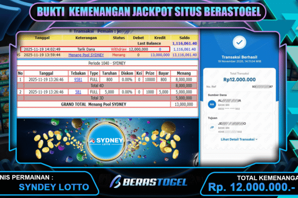 JACKPOT TOGEL SYDNEY BERASTOGEL