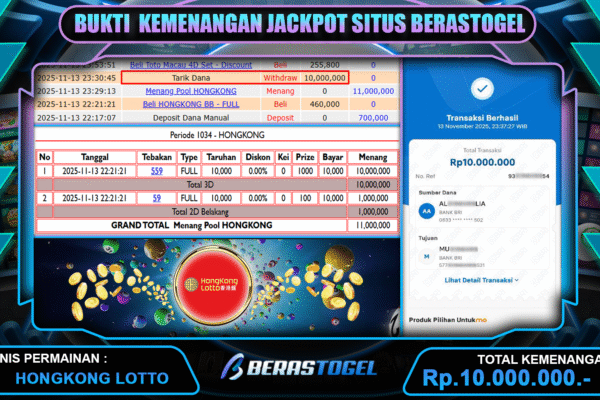 BERASTOGEL BAYAR KEMENANGAN HONGKONG