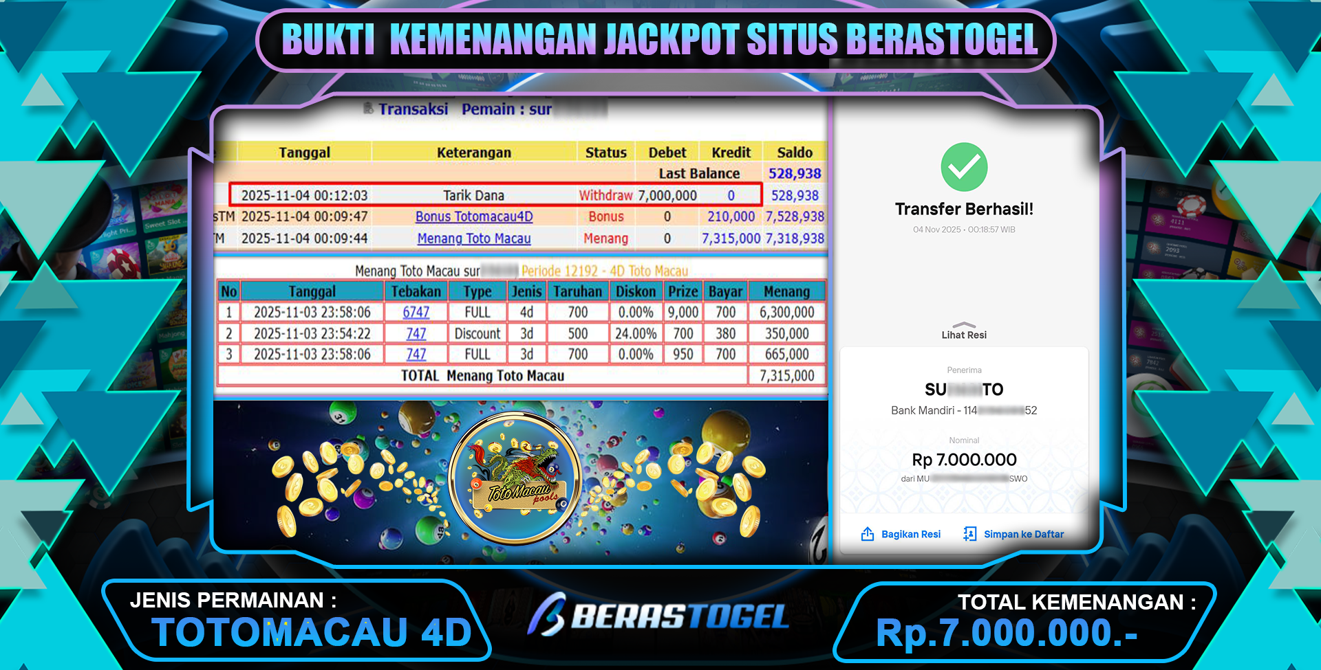 BERHASIL JACKPOT TOTOMACAU BERASTOGEL