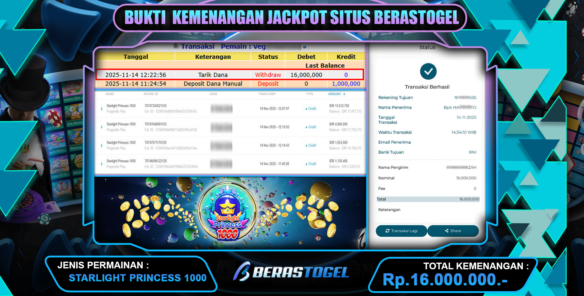 16 JUTA DIKASIH BERASTOGEL