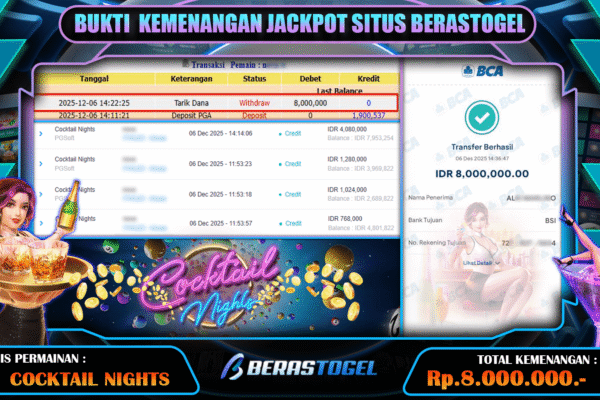 JACKPOT DI BAYAR BERASTOGEL