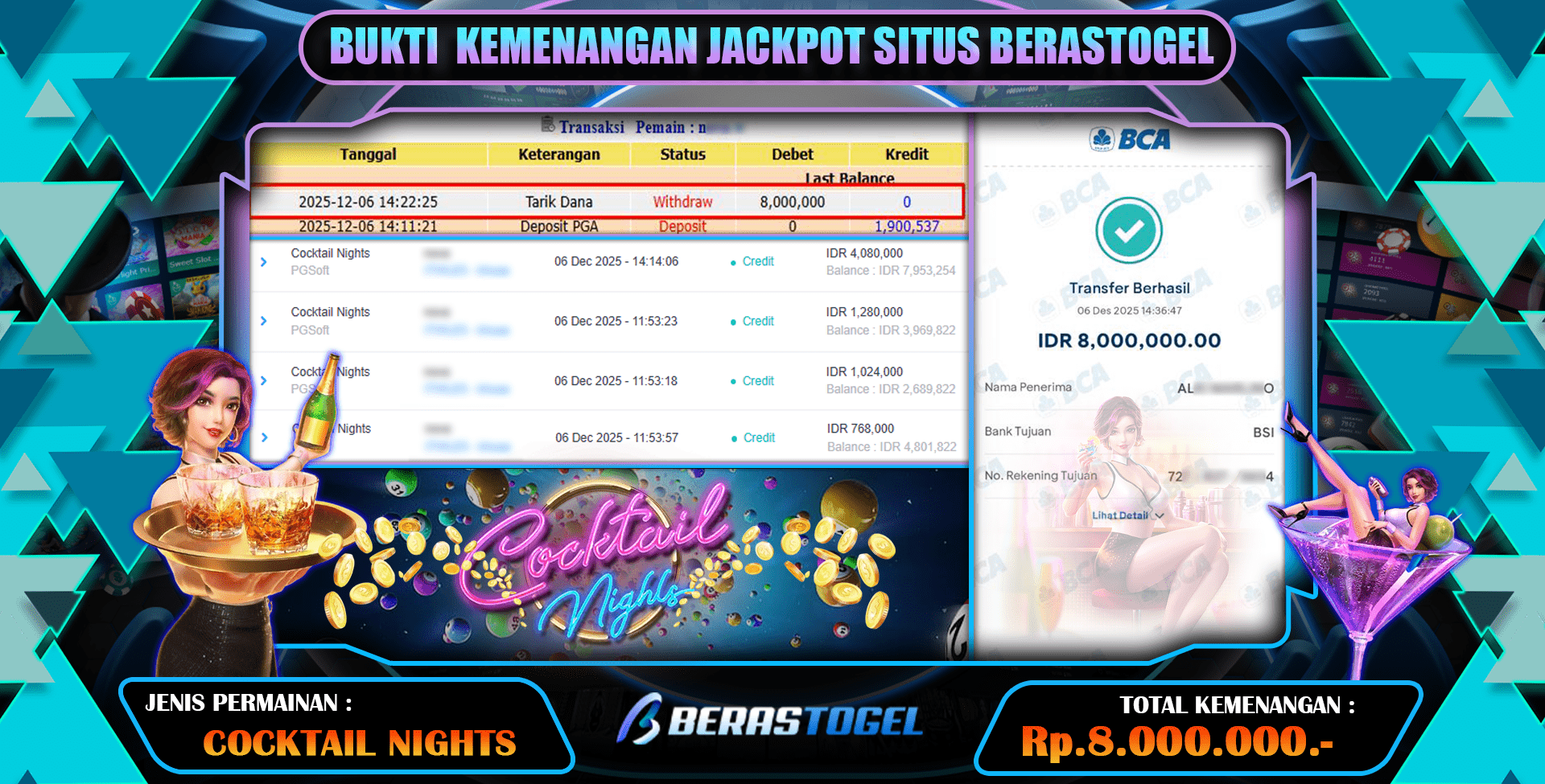 JACKPOT DI BAYAR BERASTOGEL