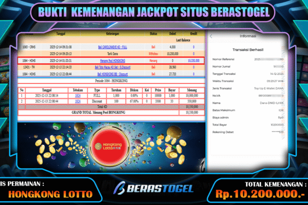 JACKPOT HONGKONG LOTTO BERASTOGEL