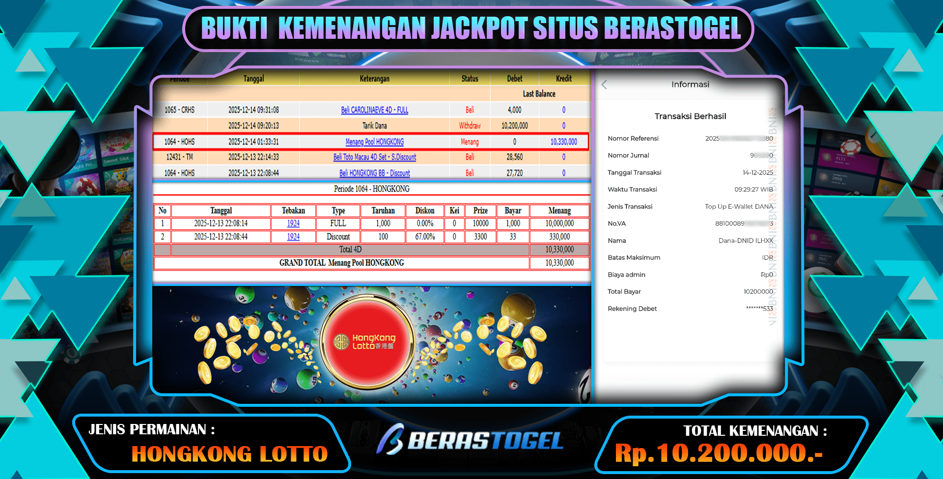 JACKPOT HONGKONG LOTTO BERASTOGEL