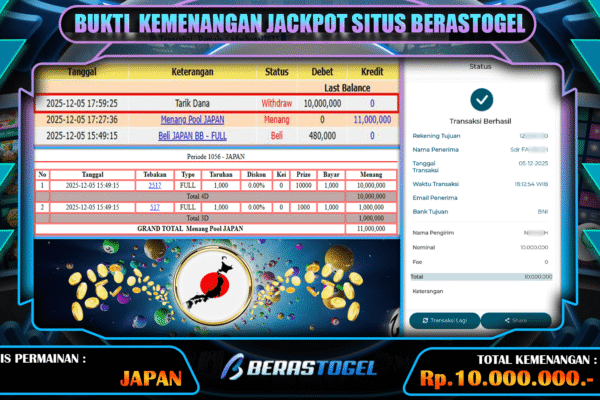 BUKTI MENANG JAPAN BERASTOGEL
