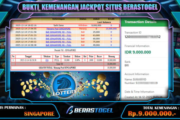 TOGEL SINGAPORE PEMBAWA CUAN