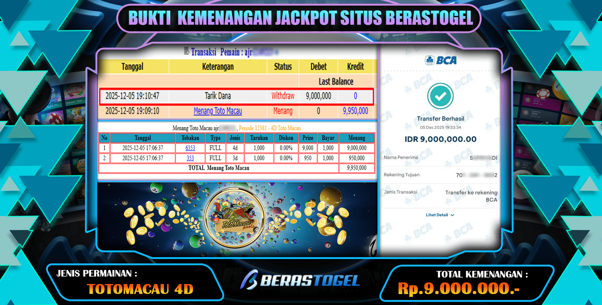 JACKPOT DIBAYAR LUNAS BERASTOGEL