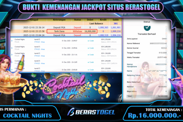 BUKTI MENANG SLOT BERASTOGEL